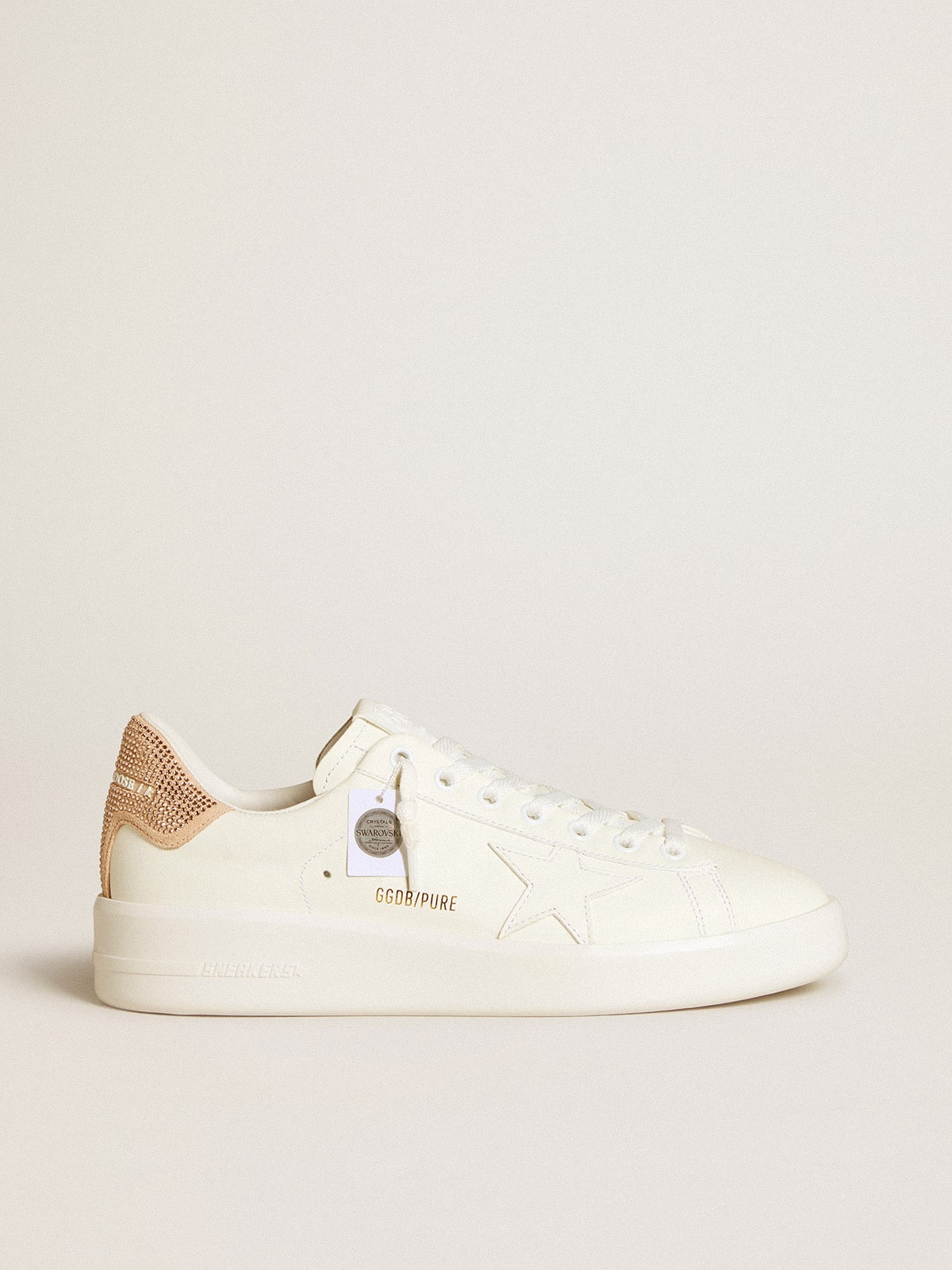Purestar with leather star and suede heel tab with Swarovski crystals
