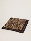 Foulard Collezione Golden di colore nero con stampa leopardata