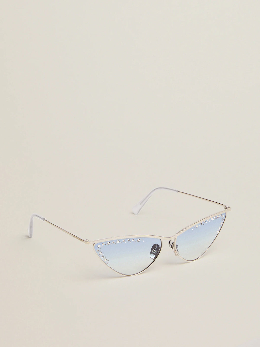 Sunframe Scarlett modello cat eye con montatura argento e cristalli