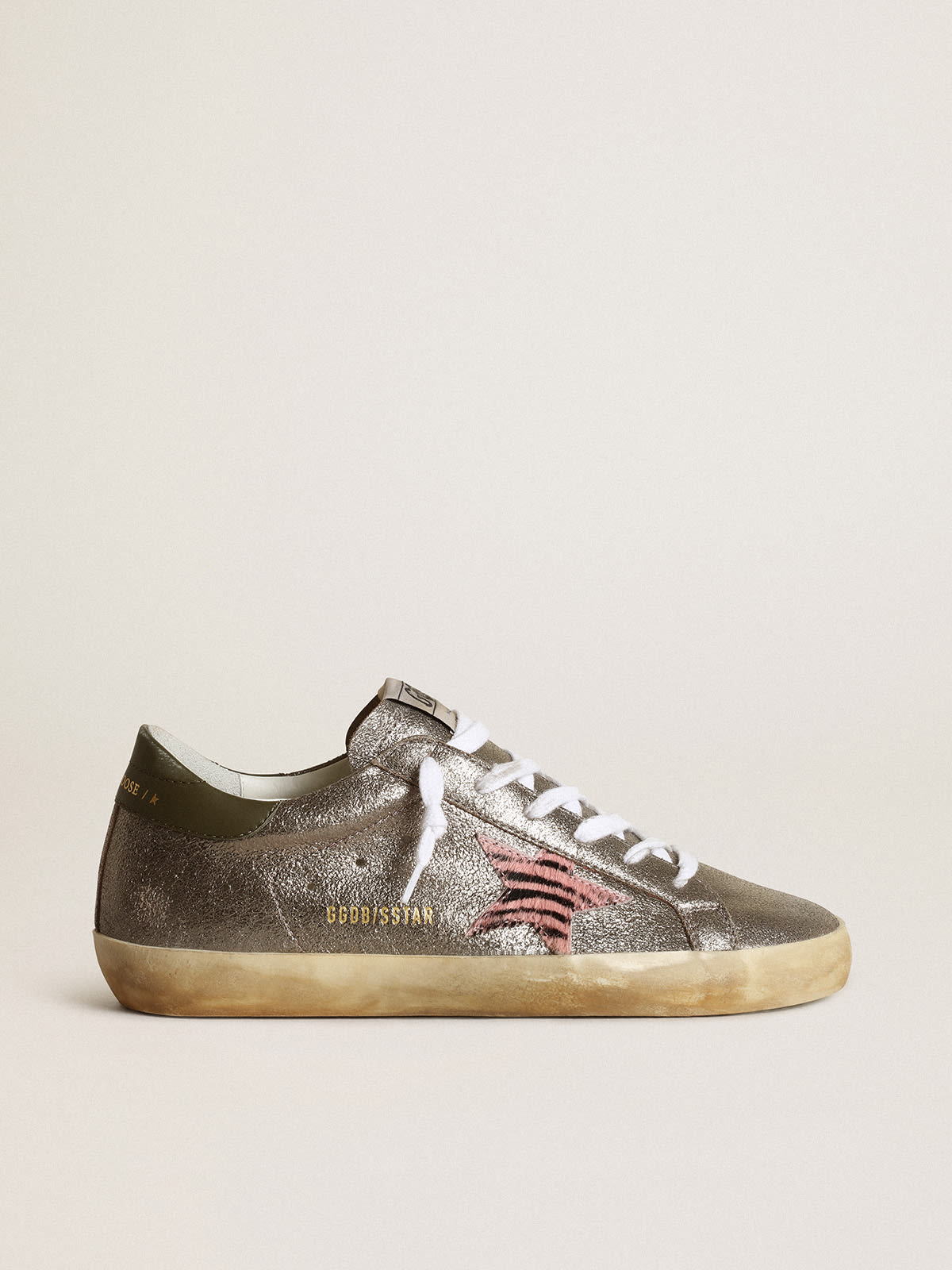 Super-Star LTD in suede laminato grigio con stella in cavallino