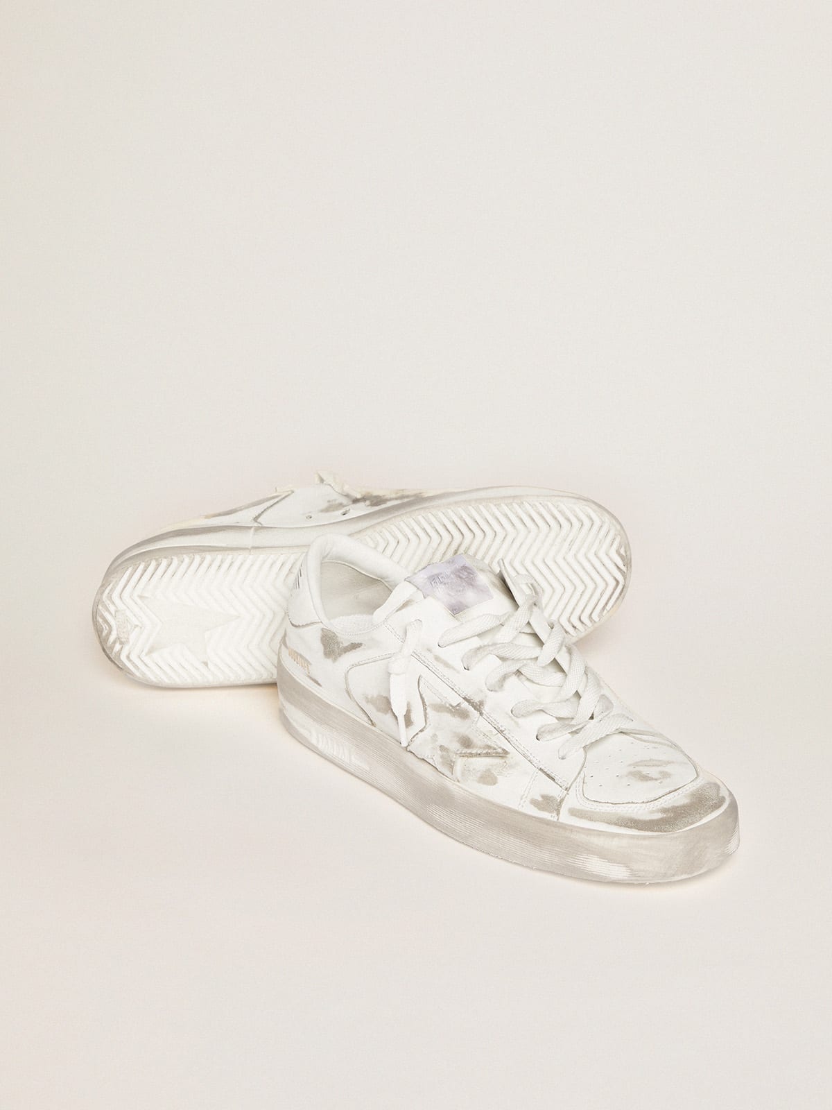 Sneakers Stardan bianche in pelle trattamento lived-in