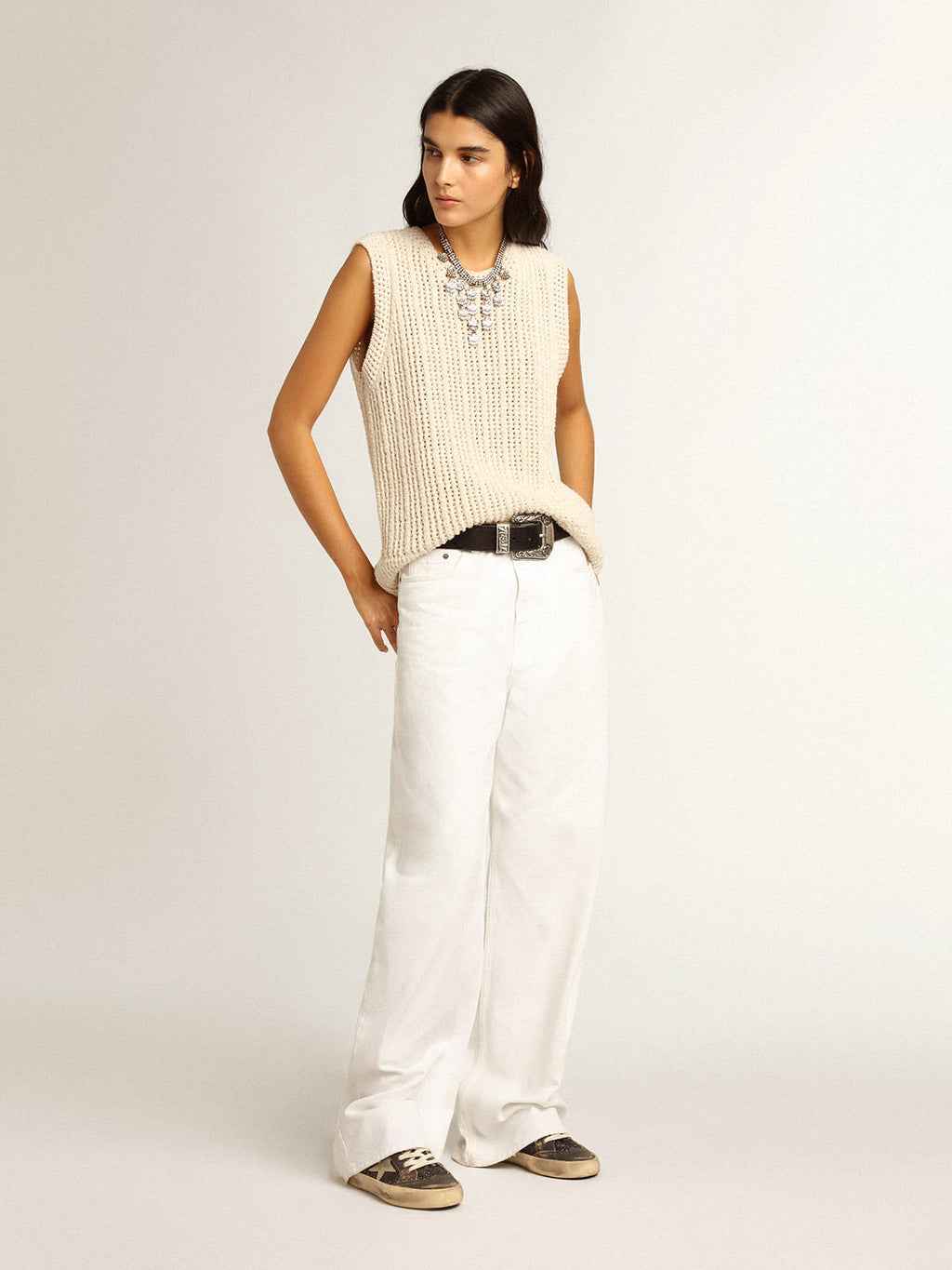 Mid Star in glitter neri con stella e talloncino in suede tortora