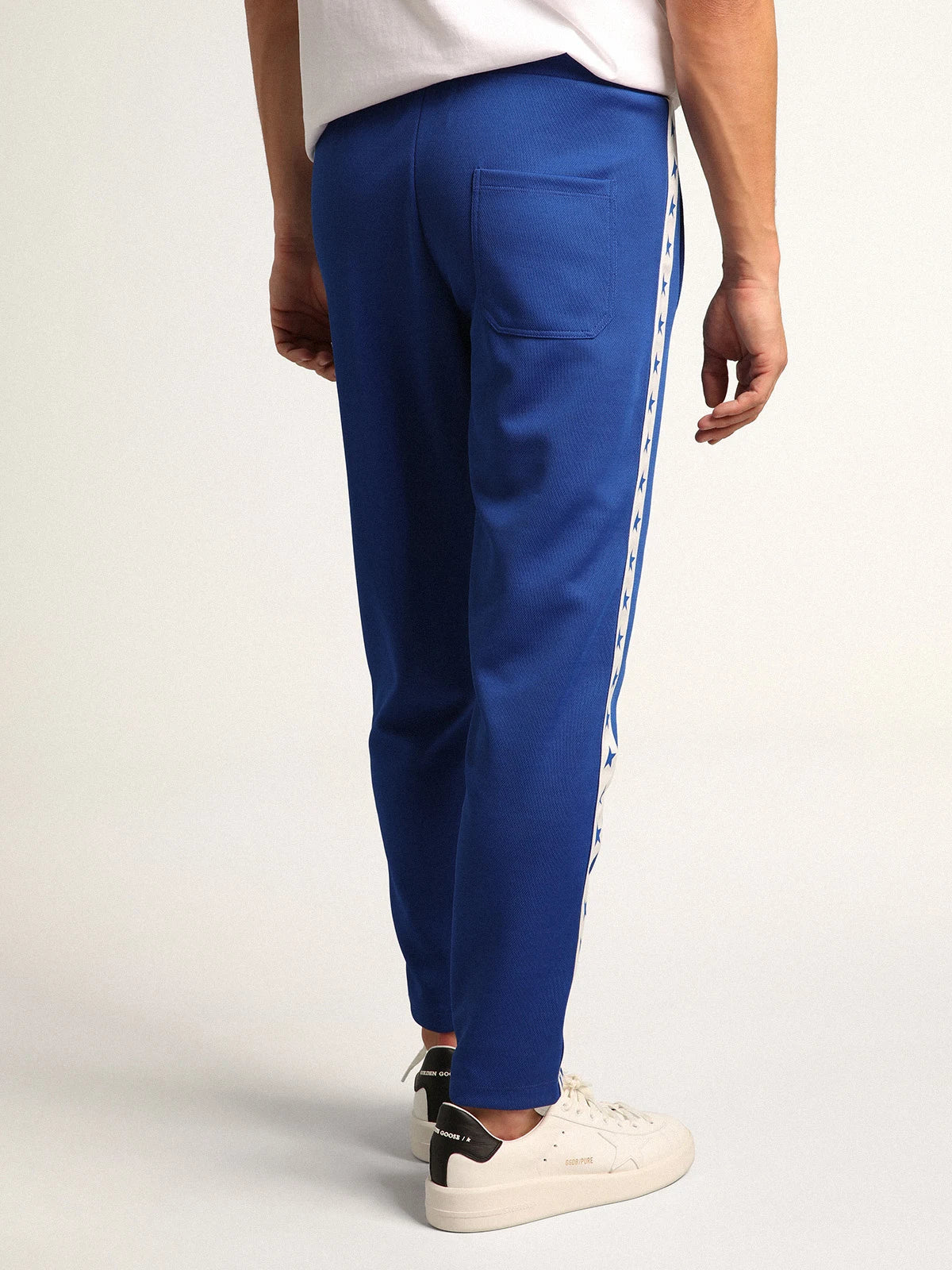 Pantalone jogging da uomo di colore bluette con stelle sui lati
