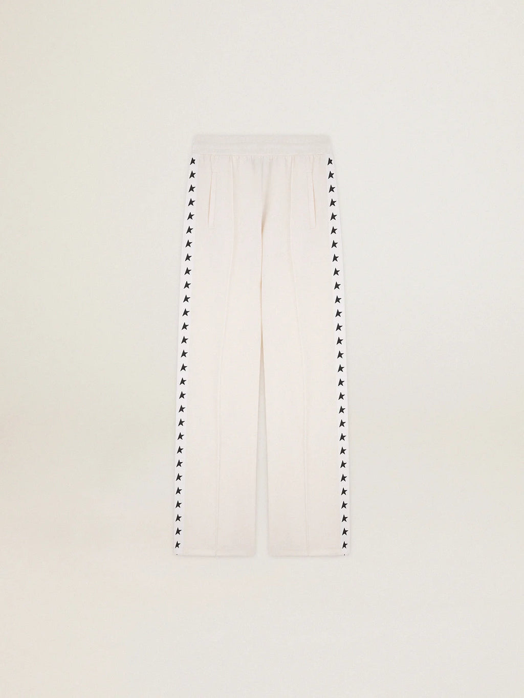 Pantalone jogging da donna di colore bianco con stelle sui lati