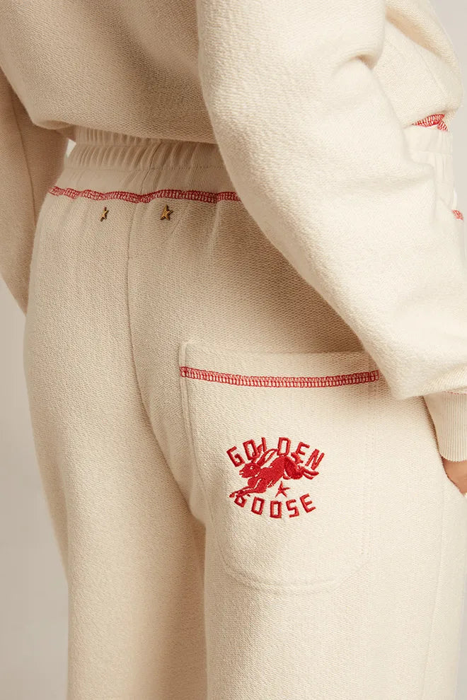 Pantalone jogging Donna color bianco heritage con logo CNY