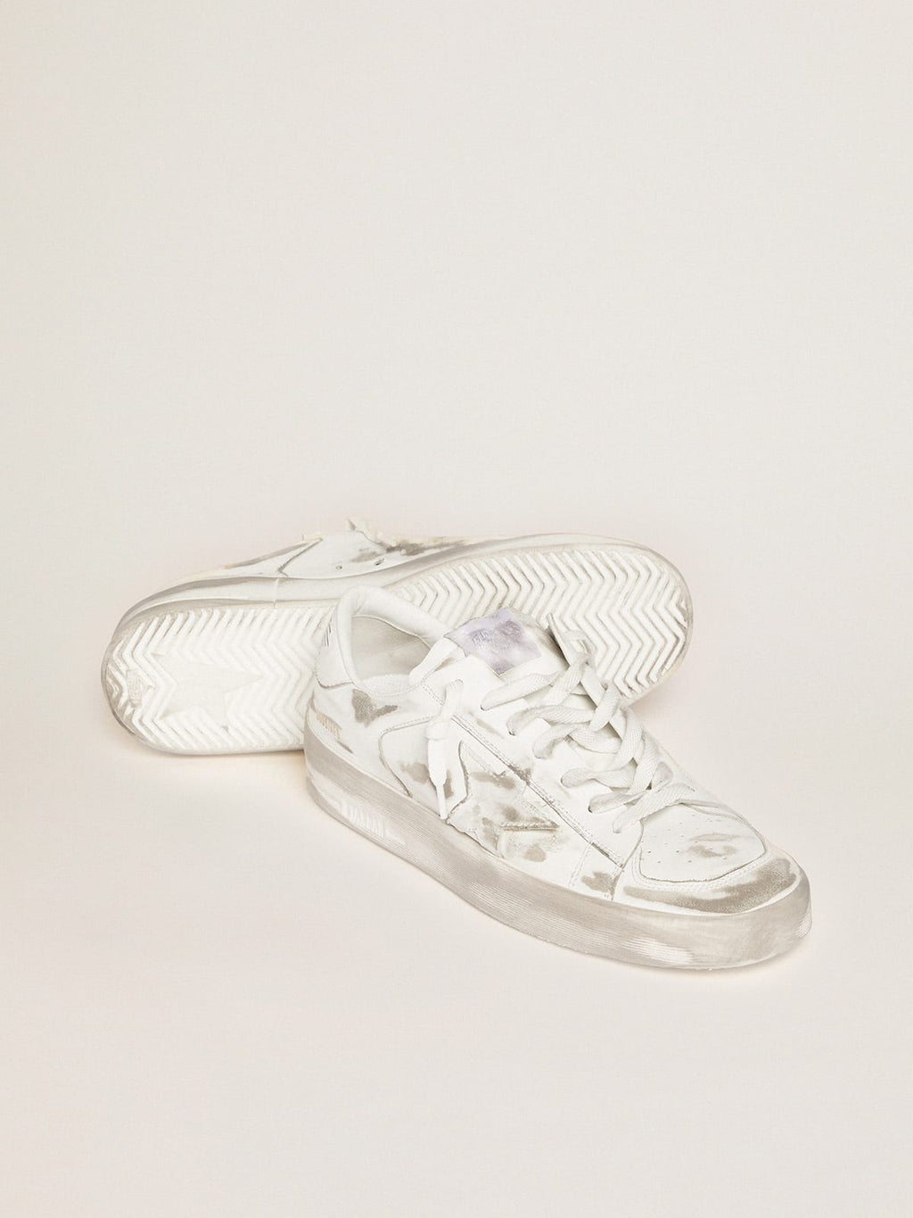 Sneakers Stardan bianche in pelle trattamento lived-in