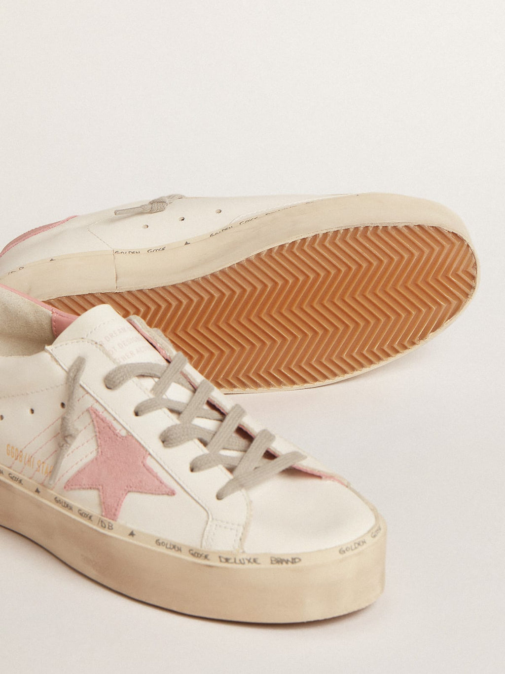 Hi Star con stella in suede e talloncino in pelle rosa antico