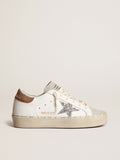 Hi Star con stella in glitter argento e talloncino in nabuk tortora