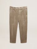 Pantalone di color beige chiaro in corduroy