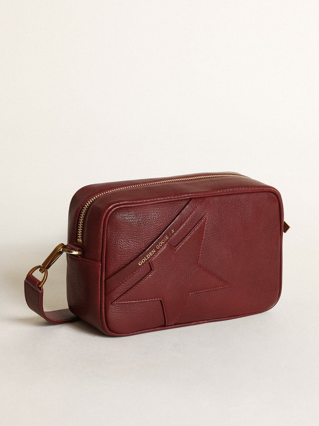 Borsa Star Bag in pelle color bordeaux con stella ton sur ton