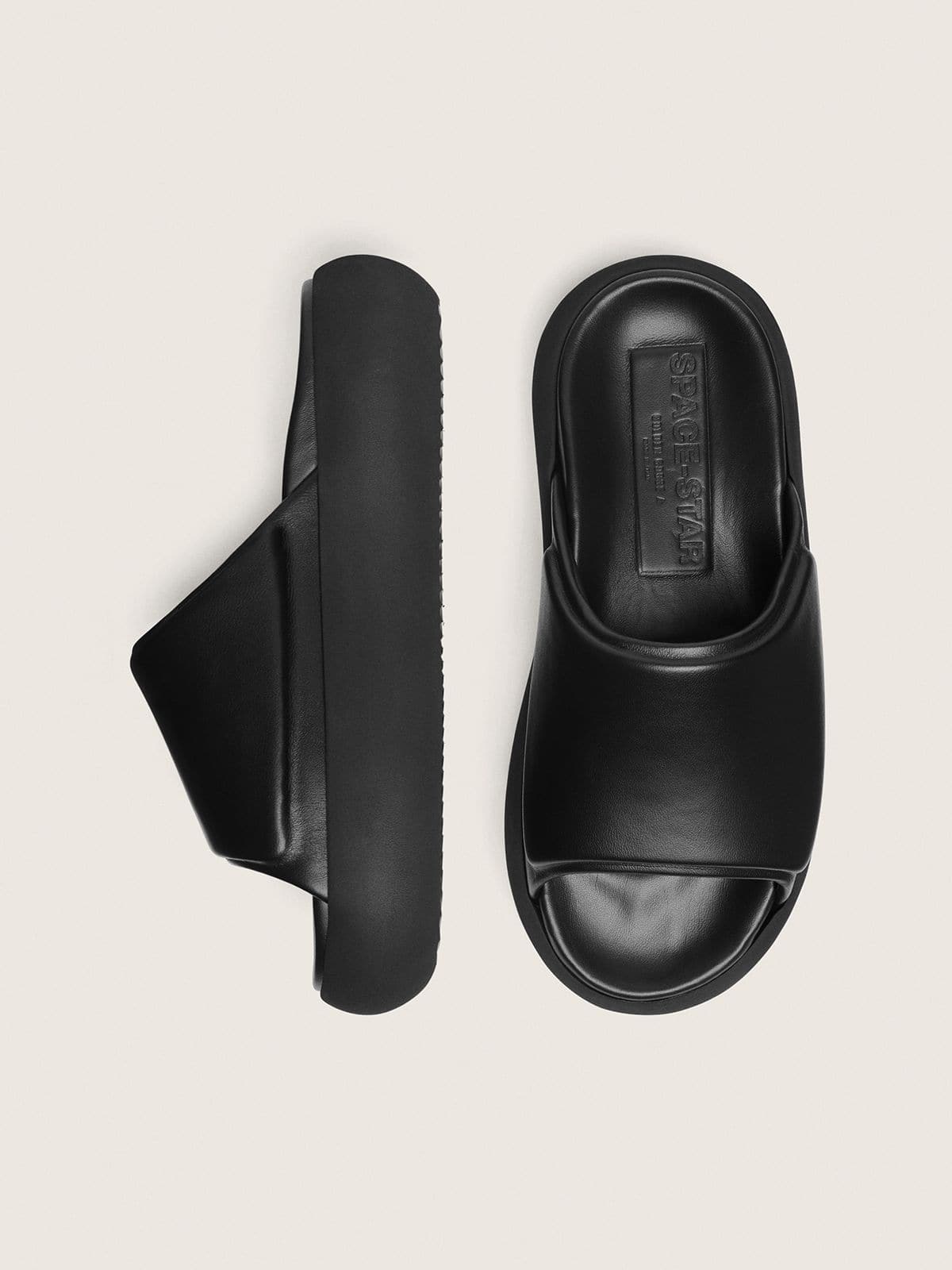 Men's Space-Star Slide slip-ons in black leather