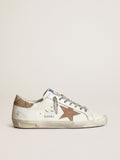 Super-Star con stella in suede tabacco e talloncino beige