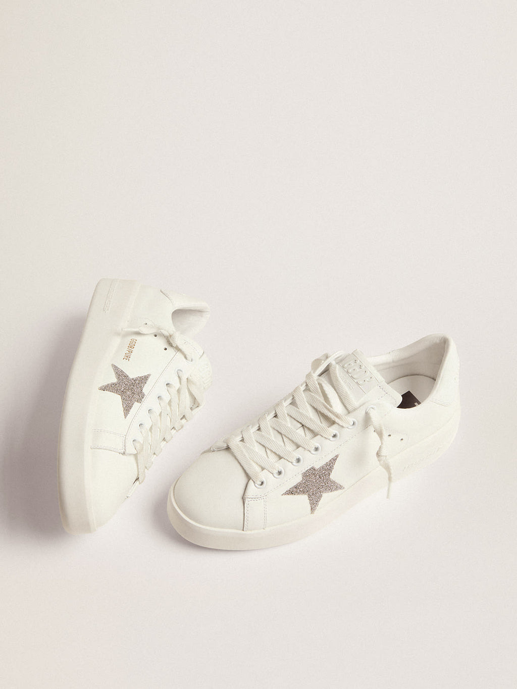 Purestar in pelle bianca con stella in cristalli Swarovski color argento