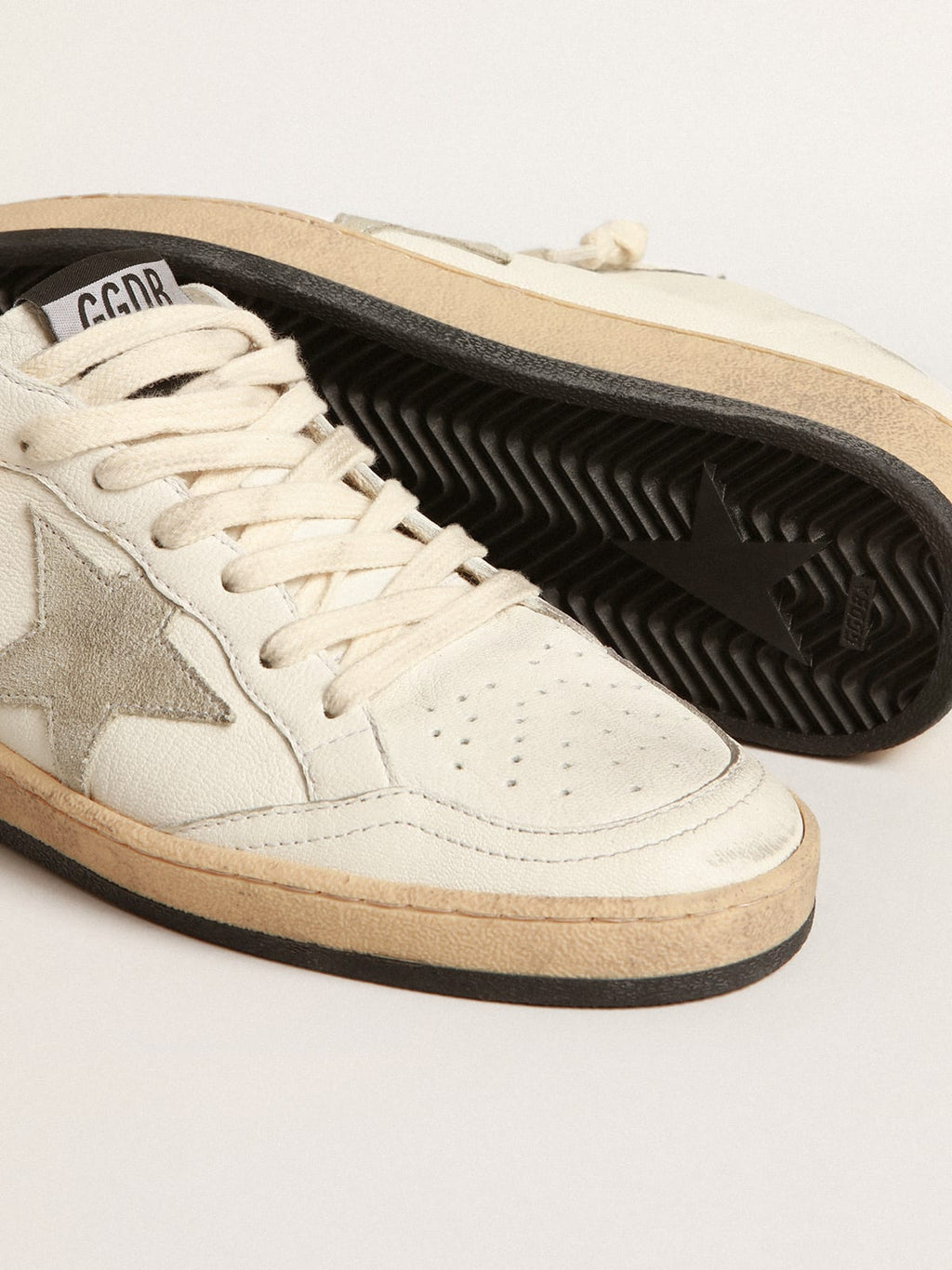 Ball Star Sabot in nappa con stella in suede grigio ghiaccio