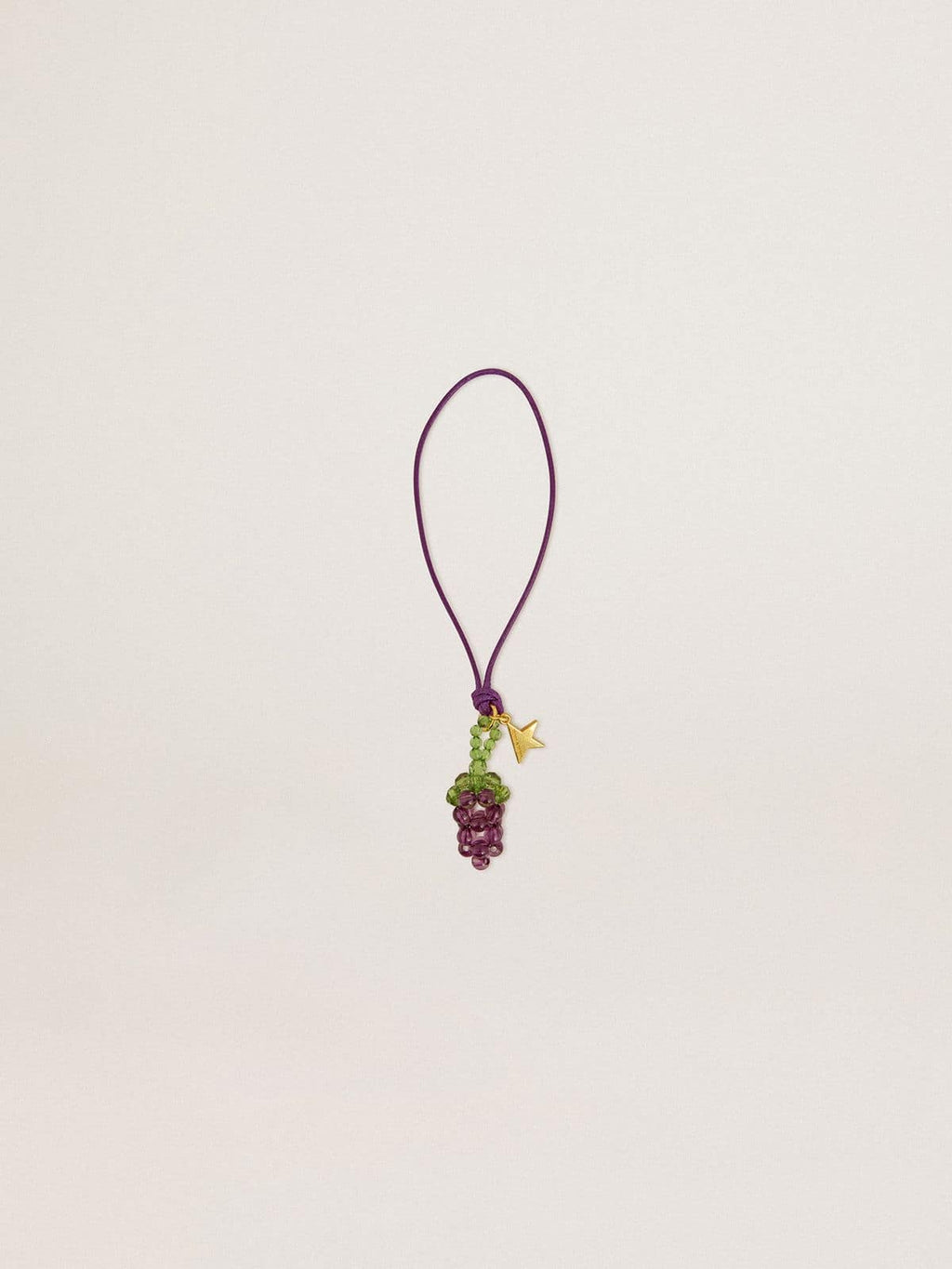 Purple and green grape bunch charm with gold star