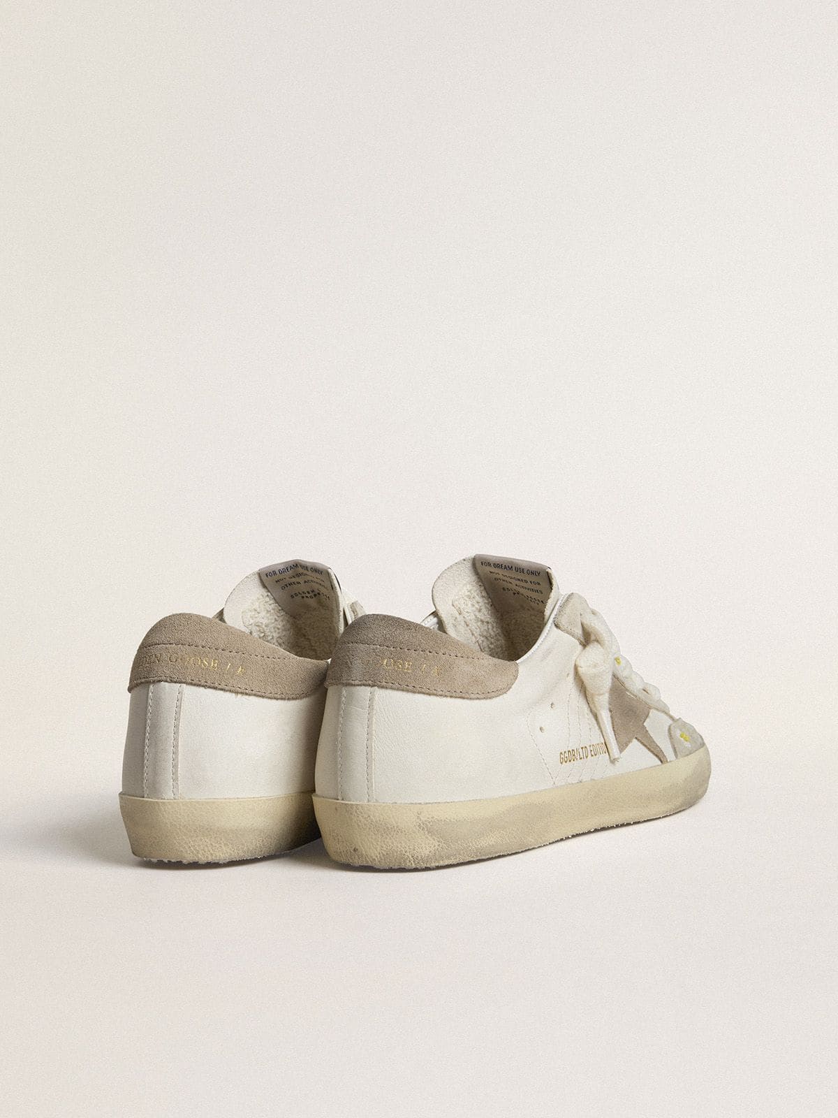 Women’s Super-Star LTD with beige suede star and heel tab and floral embroidery