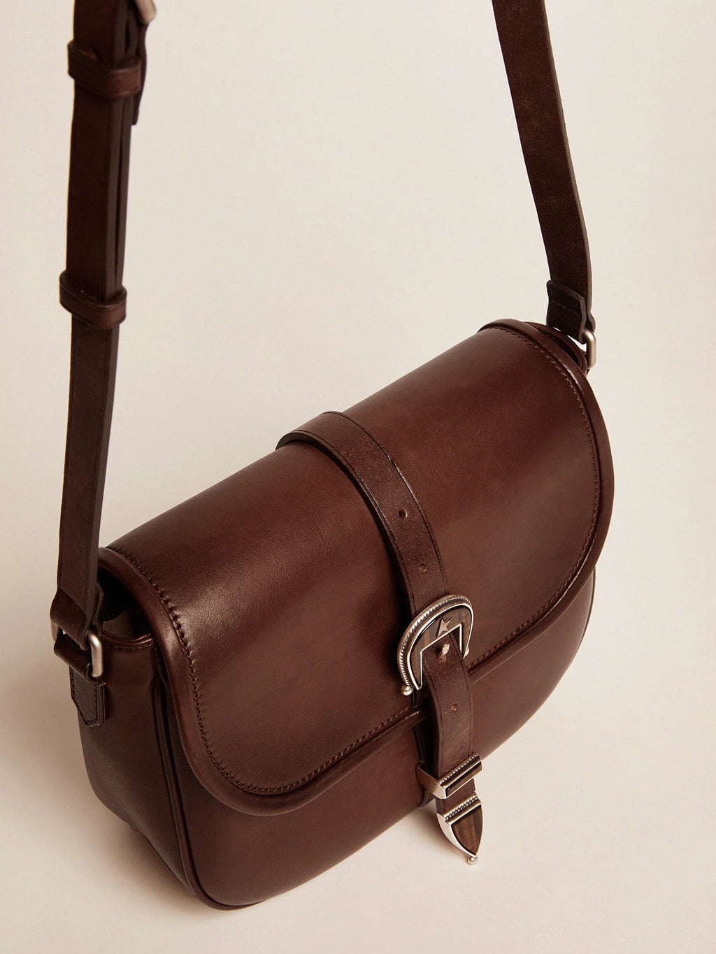 Borsa Rodeo Bag medium in pelle cuoio scuro