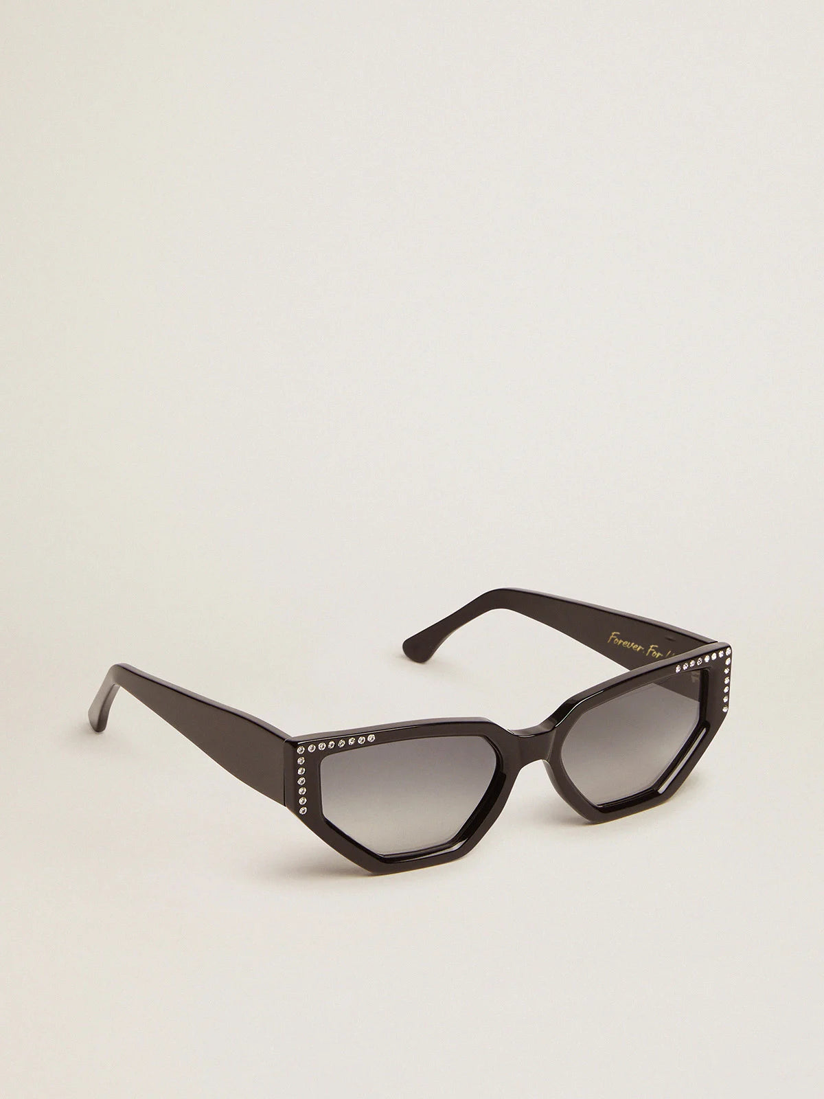 Sunframe Jackie modello rettangolare con montatura nera e micro cristalli