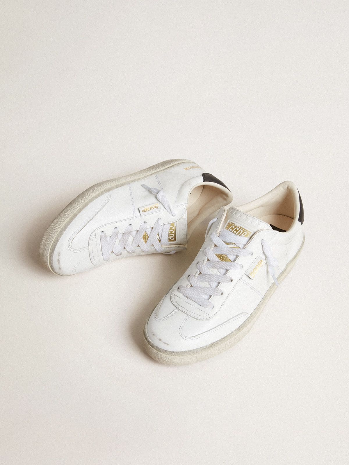 Men's Soul Star in white leather with black leather heel tab