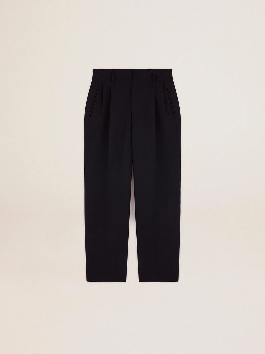 Pantalone dalla gamba ampia Collezione Golden in lana blu scuro