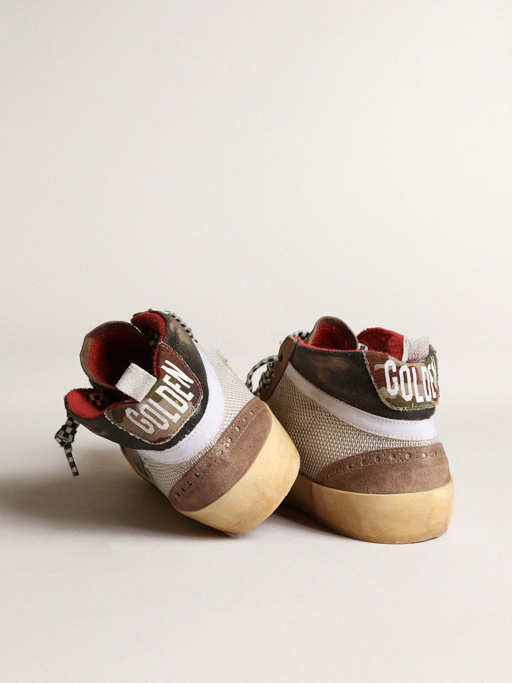 Mid Star in rete e suede con stella in pelle argento