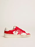 Sneaker Stardan uomo in pelle bianca e rossa