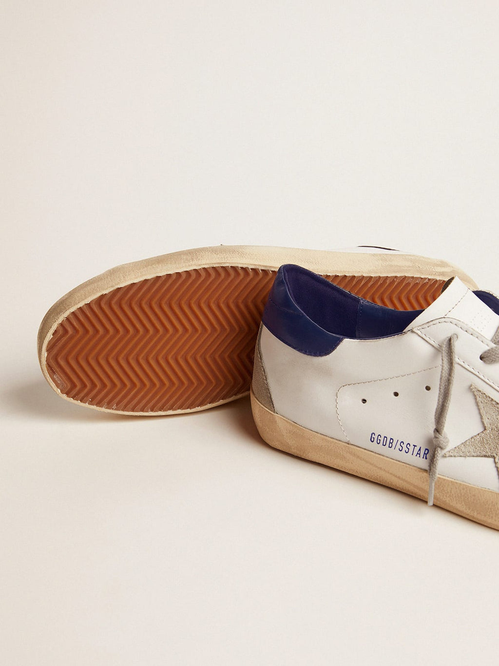 Sneakers Super-Star donna stella in suede talloncino blu