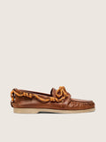 Men's Cruise loafers in tobacco-colored leather with orange hiking laces