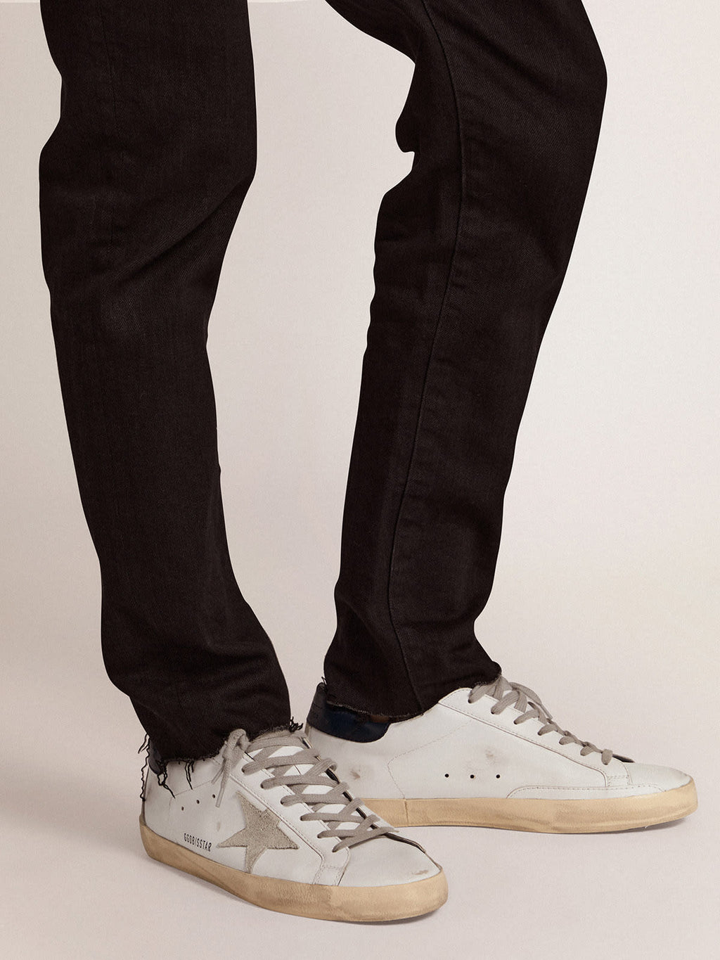 Sneakers Super-Star uomo stella in suede talloncino blu