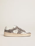 Sneaker Stardan in pelle bianca e glitter argento