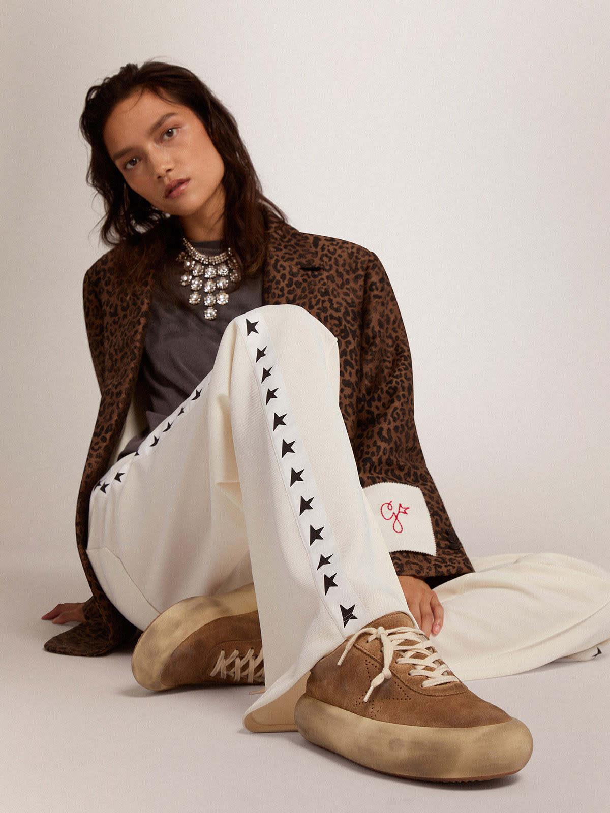 Scarpe Space-Star Donna in suede color tabacco e fodera in shearling