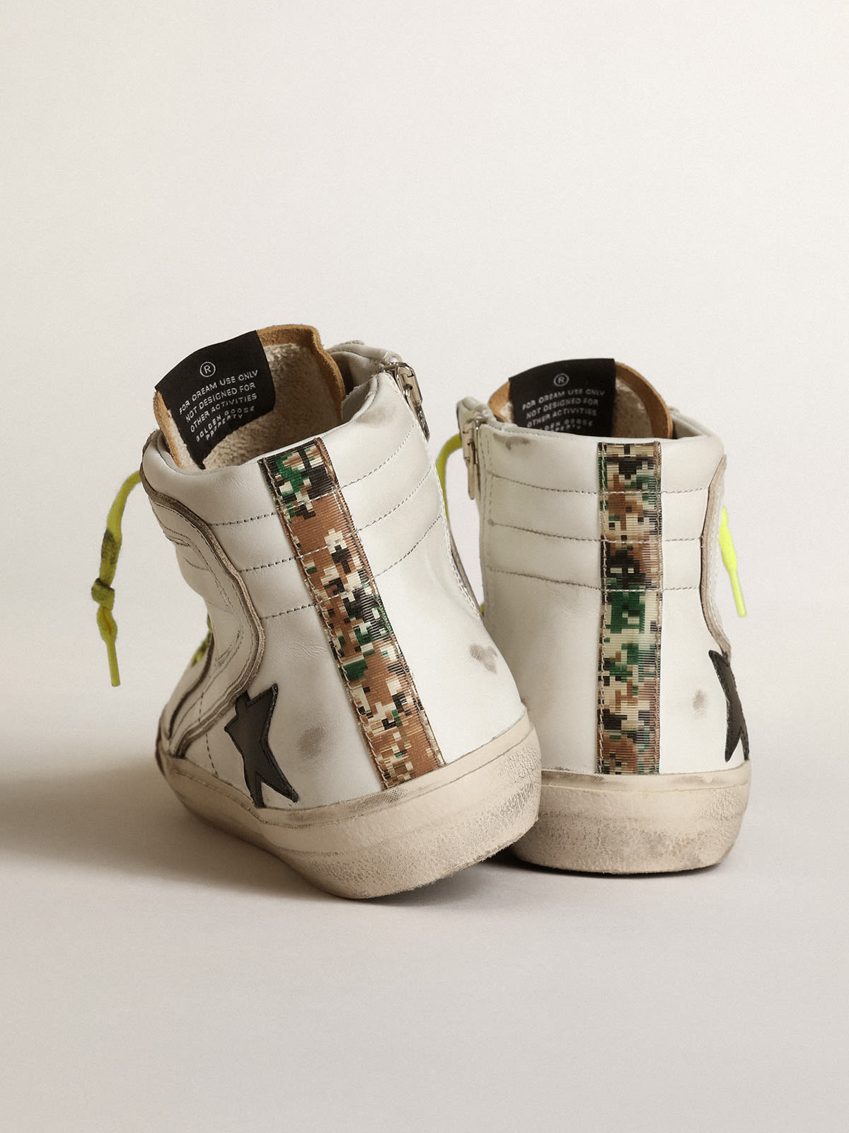 Sneakers Slide in suede e pelle con listino camouflage