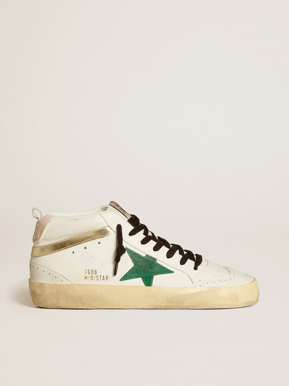 Women's Bio-based Mid Star with green suede star and pink suede heel tab