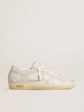 Women’s Super-Star with white leather star and heel tab with lived-in effect