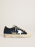 Sneakers Hi Star in suede con glitter blu