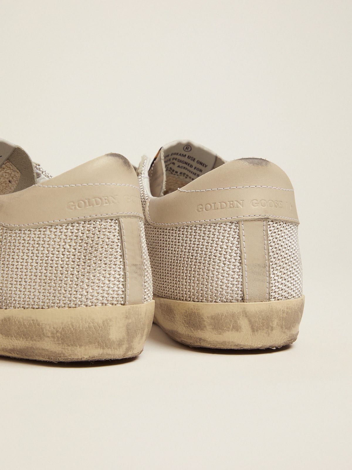 Sneakers Super-Star in mesh con stella leopardata