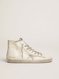Sneakers Francy in pelle con stella in camoscio argentato