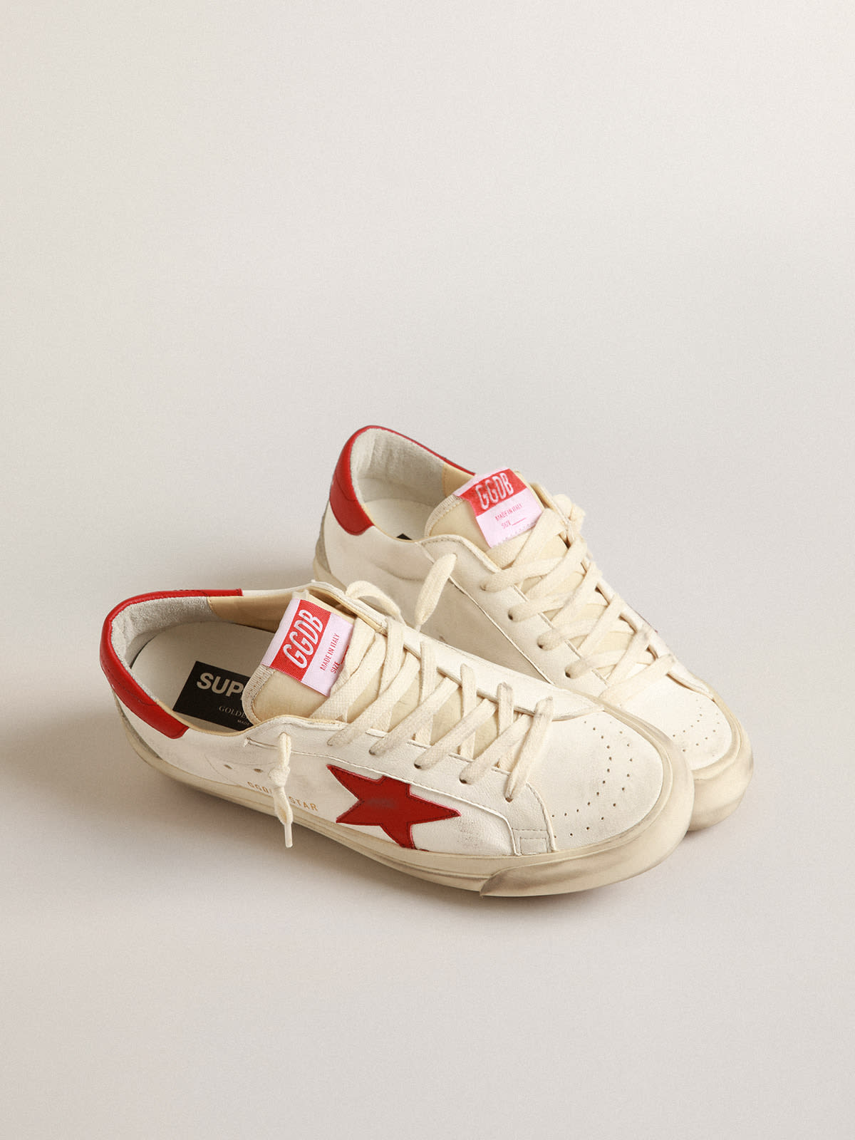 Super-Star Uomo LTD in nappa con stella e talloncino rossi