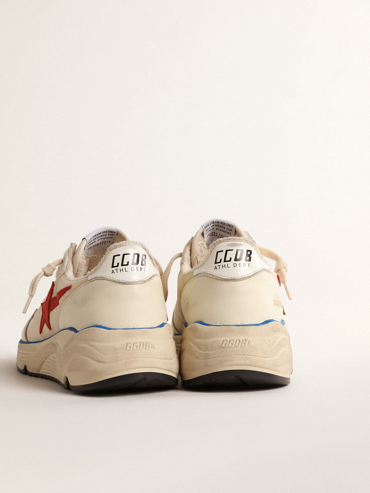 Running Sole Donna LTD in nylon beige con stella in pelle rossa