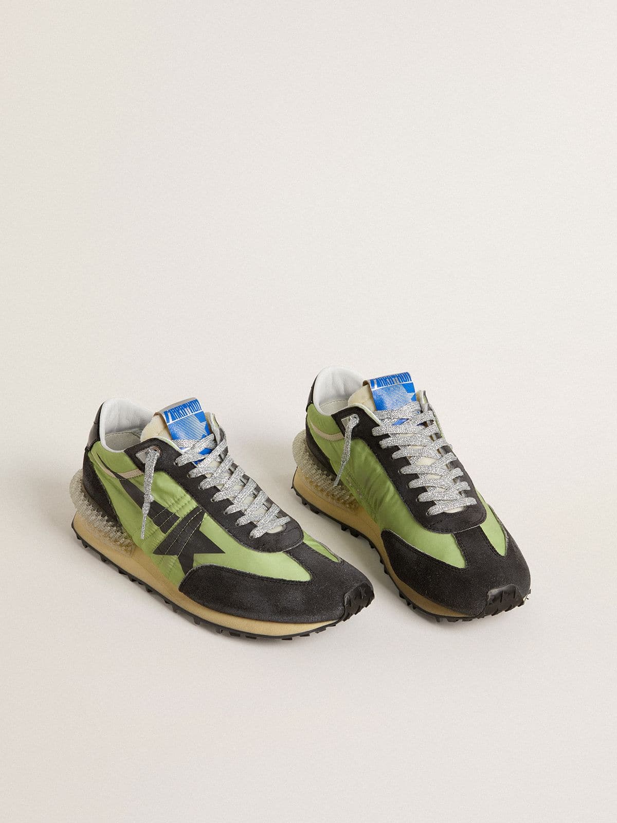 Men's Marathon with green nylon upper and black star
