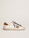 Sneaker Super-Star LTD con stella in canvas color verde oliva e talloncino in pelle color cuoio