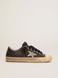 Sneaker V-Star LTD in canvas nero con stella e talloncino in suede color grigio ghiaccio