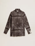 Camicia pigiama di colore antracite con stampa paisley
