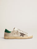 Sneaker Super-Star in rete color argento chiaro con stella in suede grigio