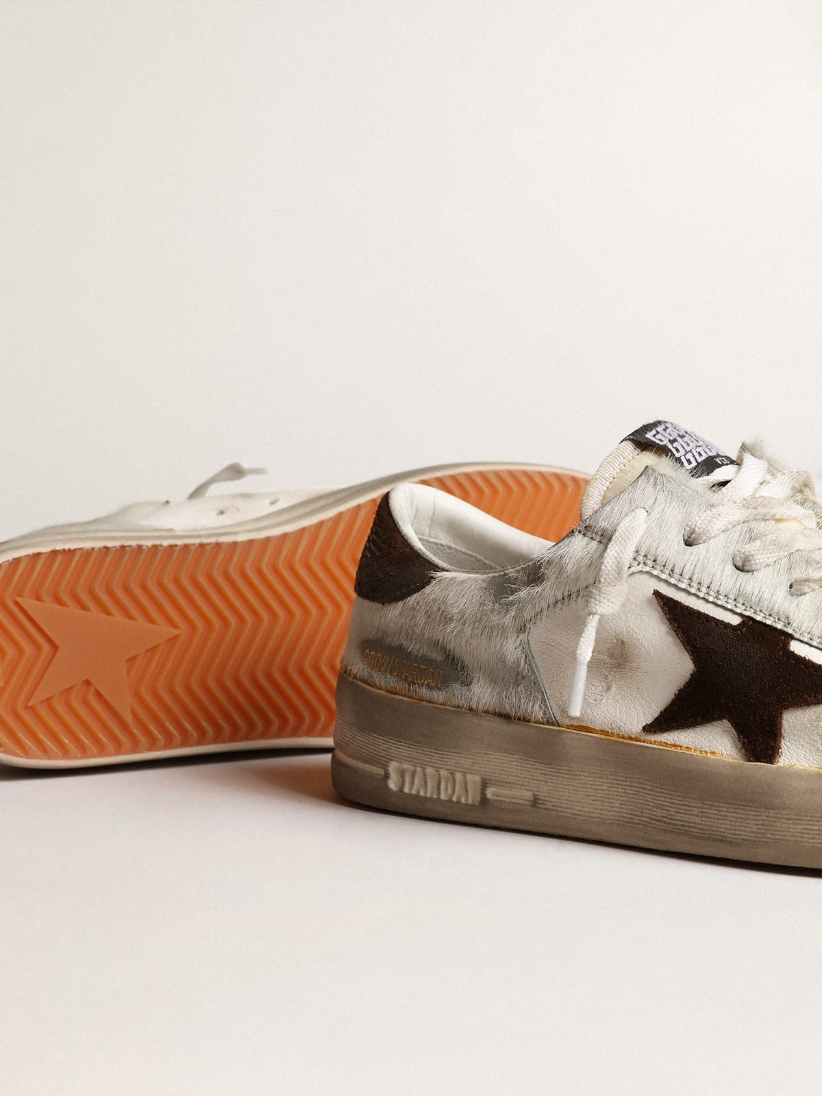Stardan Donna in nappa e cavallino con stella in suede marrone