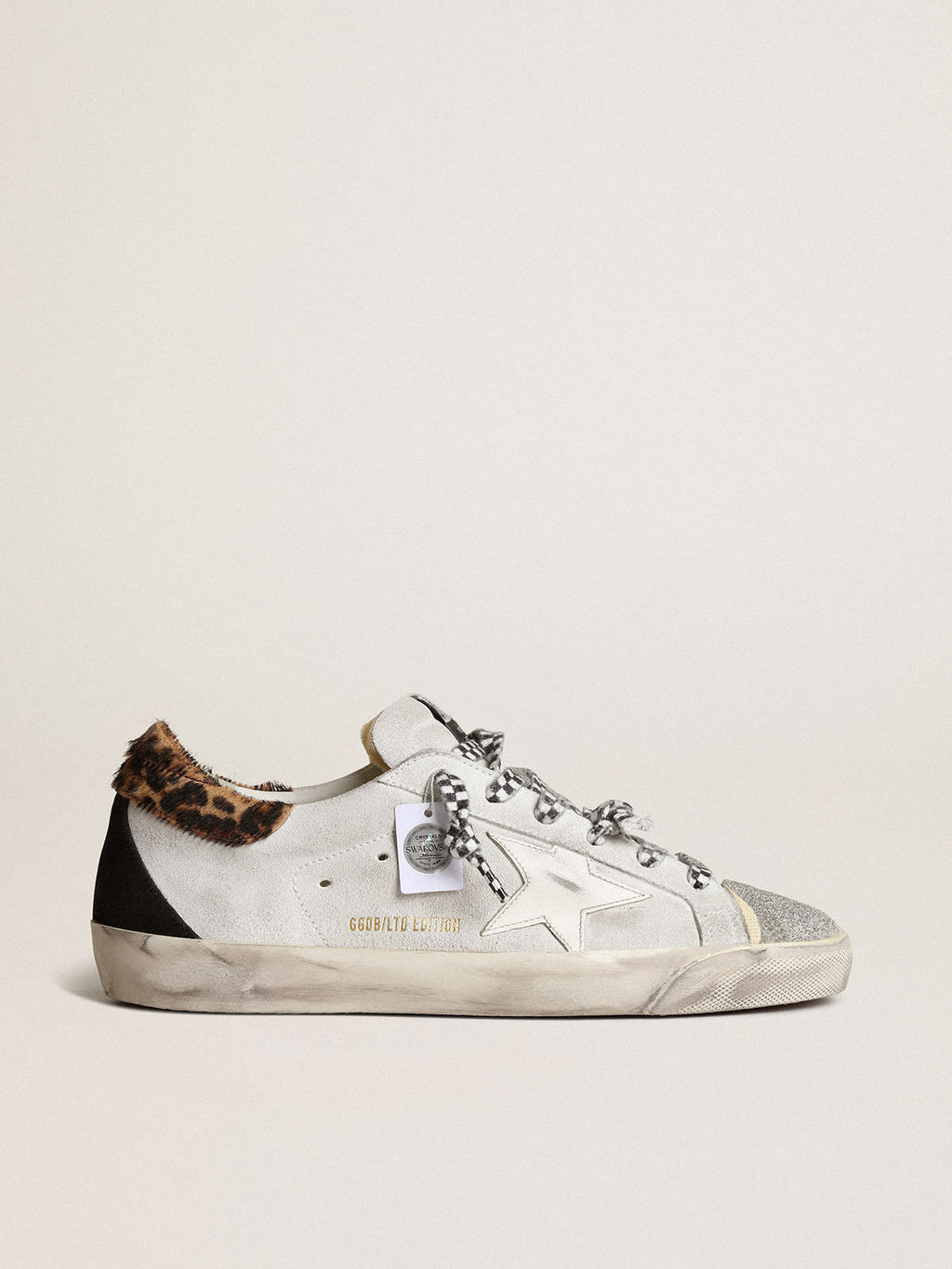 Sneaker Super-Star LAB con stella in pelle bianca e punta in cristalli Swarowski