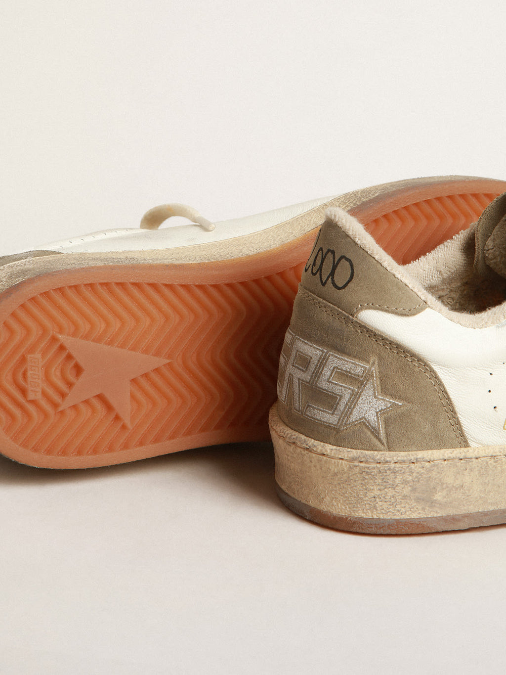 Ball Star Uomo con stella e talloncino in suede tortora
