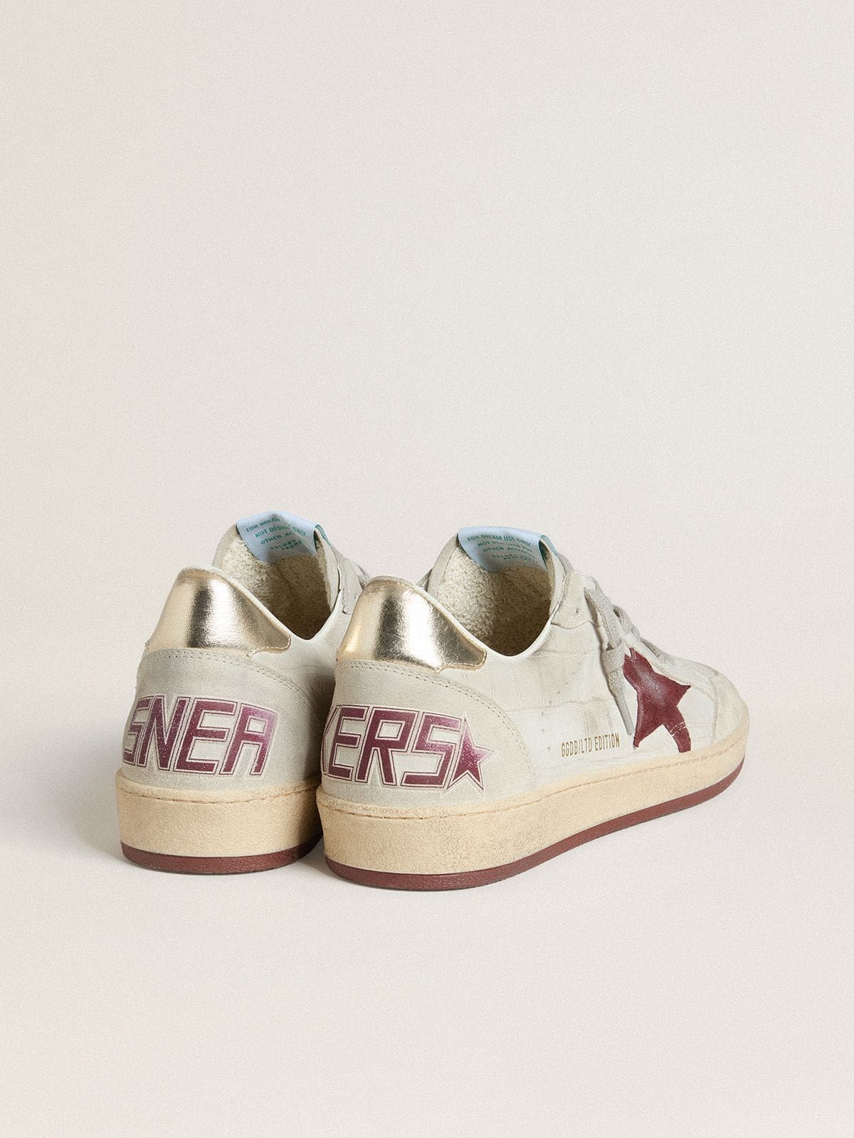 Men's Ball Star in crocodile-print nubuck with burgundy suede star