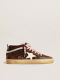 Mid Star in suede marrone con stella in pelle bianca
