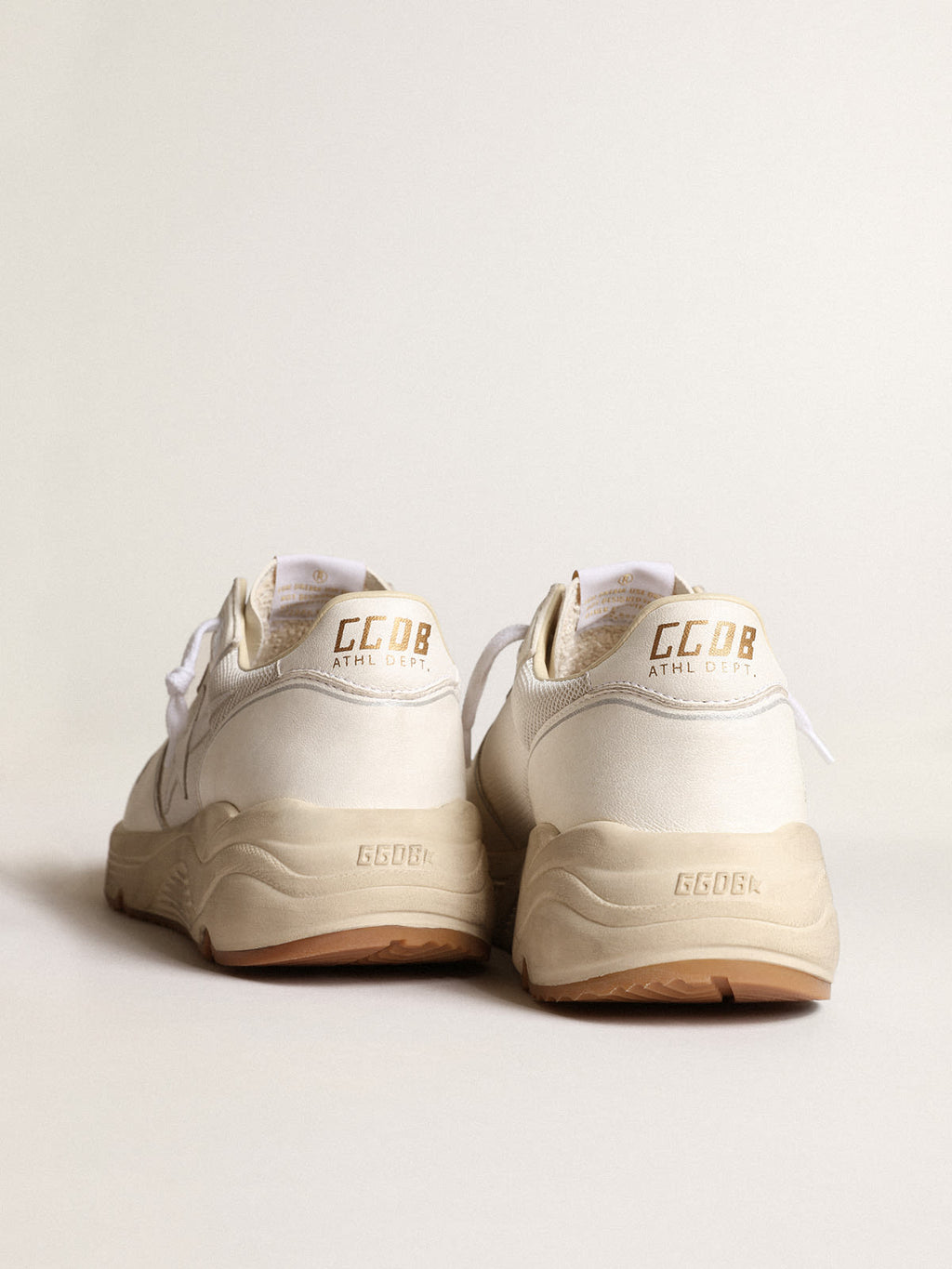 Sneaker Running Sole Uomo in rete e nappa color bianco ottico con stella in pelle bianca